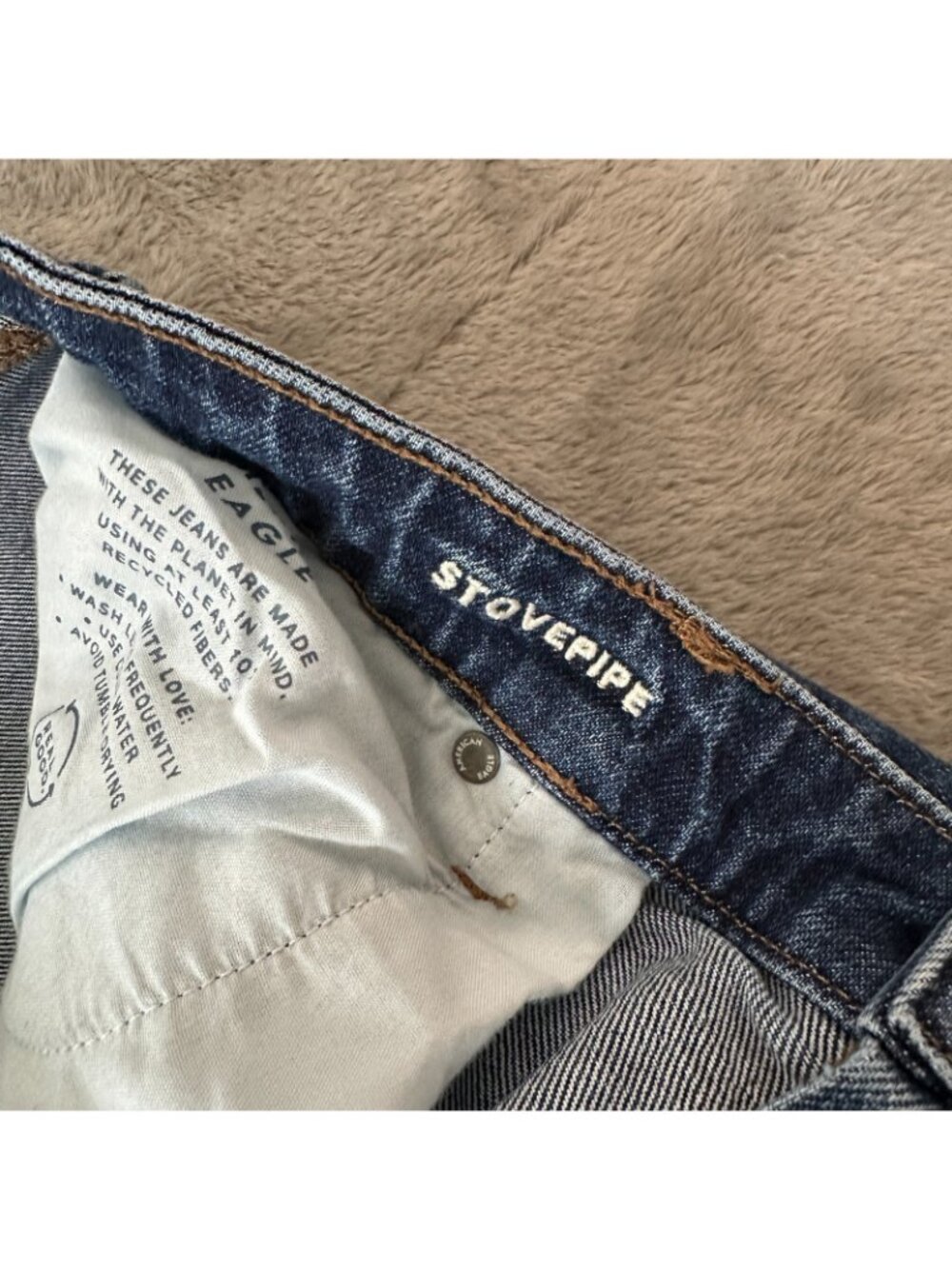 American Eagle Stovepipe Wide Leg Dark Wash Jeans Women's size 16 Regular 2025 - Picture 3 of 9